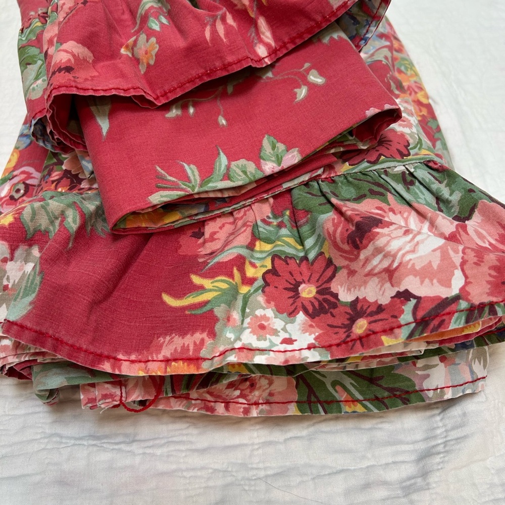 Vintage Ralph Lauren Full Sheet Set “Beach House” - Red Floral Perfection! EUC